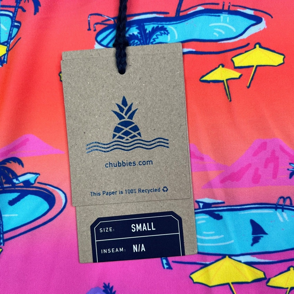 Chubbies‎ Polo Shirt Mens Small Pink Performance Stretch The Offsite '24 NEW NWT - Picture 7 of 10